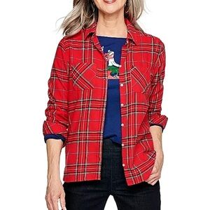 NWT Croft & Barrow Red Plaid Button-Up Shirt M